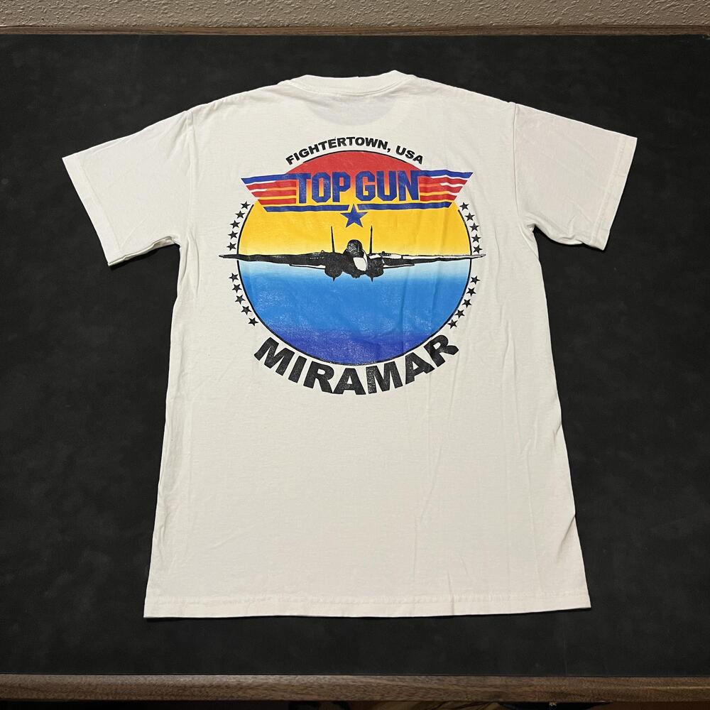 Top Gun Miramar Shirt Mens Small White Gildan Fightertown USA Movie Crew Promo